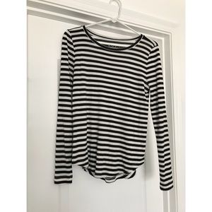 NEW without tags. Loft striped black & white top